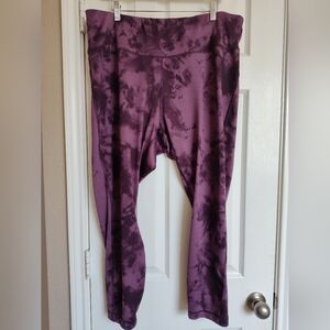 Women's Purple Tie-Dye Yoga Pants 3x